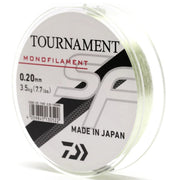 Daiwa TN SF 150m green monofilament fishing line spool, 0.22mm diameter, showing the green line wound around the reel
