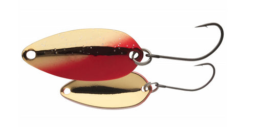 Daiwa Presso MVR fishing spoon in silver with red accents, featuring a sleek, curved design for attracting fish.