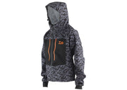 Daiwa D-VEC Wading Jacket in waterproof fabric with adjustable hood and multiple pockets for fishing and outdoor activities.