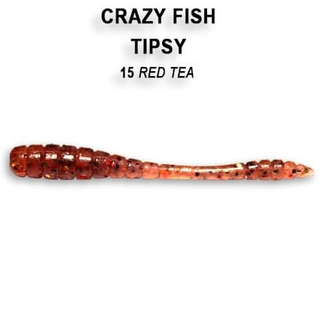 Tipsy Soft Lure by Crazy Fish, realistic fishing lure with vibrant colors and detailed design, perfect for freshwater and saltwater fishing.