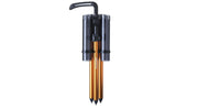 Daiwa Presso Iprimi 3 Rod Stand holding fishing rods, designed for organized storage and easy access.