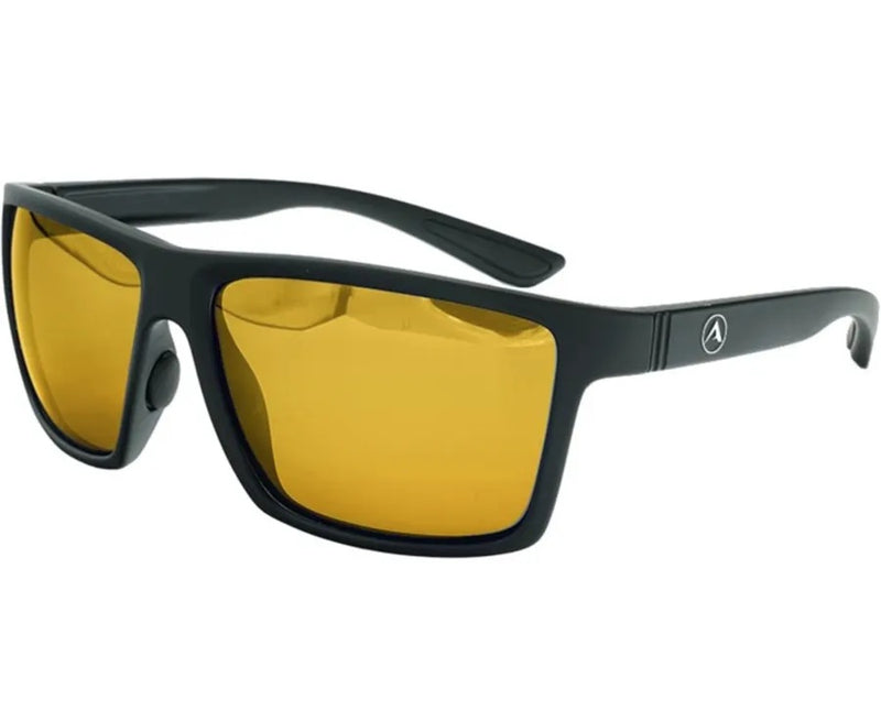 Fishing Legacy Danica polarized sunglasses with black frames and mirrored lenses, designed for outdoor and fishing activities.