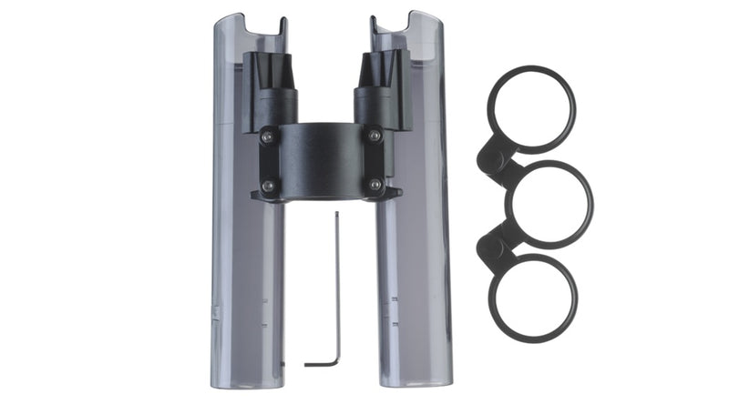 Daiwa Presso Iprimi 3-rod stand holding fishing rods, black metal construction with three upright slots for organized storage.