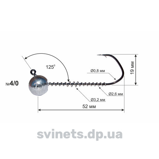 DS Barbarian jig head in size 4-0, featuring a sturdy design for freshwater and saltwater fishing, shown in a close-up image.