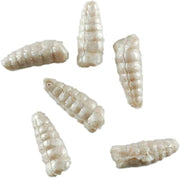 Berkley Gulp Waxies White soft lures for fishing, showing realistic white bait with detailed texture on a plain background.