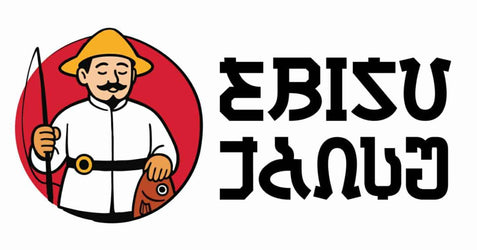 Logo of Ebisu Janpan with a character holding a fish and a spear on a red circle background.