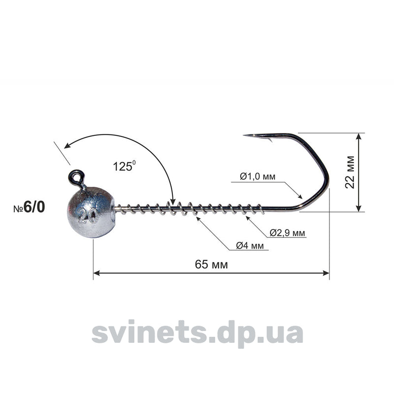 DS Barbarian 6/0 jig head for fishing, featuring a sturdy design and durable hook, shown with the 1000x1000 image resolution.