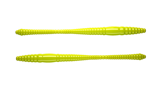 Green Libra Lures Dying Worm soft fishing lure with realistic worm design, ideal for freshwater fishing.