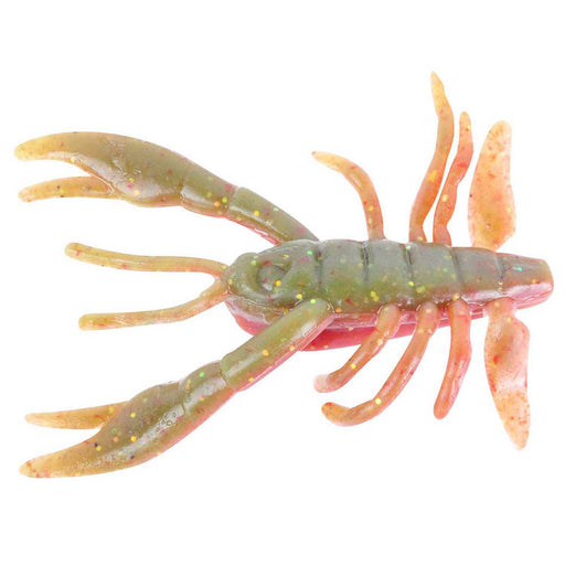 Berkley Gulp Crabby Camo 2-inch soft lure with crab pattern, ideal for fishing, shown in close-up.