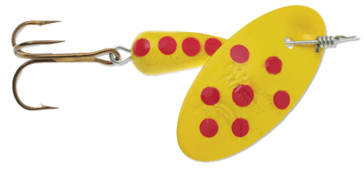Panther Martin Spinner fishing lure with shiny blade and colorful body, designed for freshwater fishing.