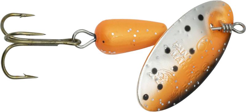 Panther Martin Spinner bait with a silver blade and colorful body, designed for freshwater fishing.