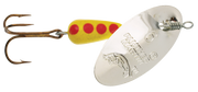 Panther Martin spinner lure with silver and red blades, designed for freshwater fishing, shown in the PM2.RS.png image.