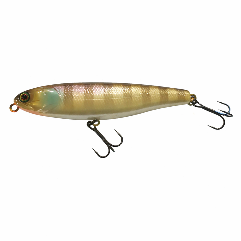 Jackall Bonnie 85 9.1g wobbling fishing lure, featuring a detailed design with a tetri-colored body and realistic features.
