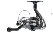 Daiwa 26 Crossfire LT spinning reel with black and silver design, featuring ergonomic handle and spool for smooth fishing performance