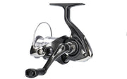 Daiwa 26 CROSSFIRE LT spinning reel with black and silver finish, featuring multi-disc drag system and ergonomic handle.