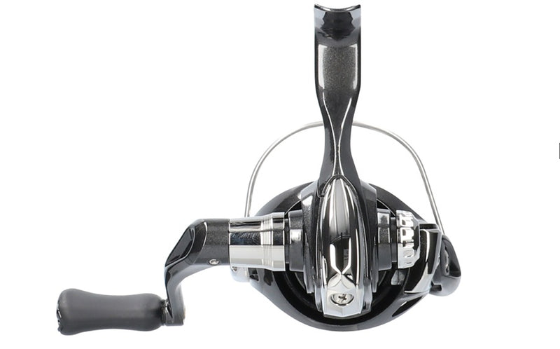 Daiwa 26 Crossfire LT spinning reel with black and silver finish, featuring spool and handle details.