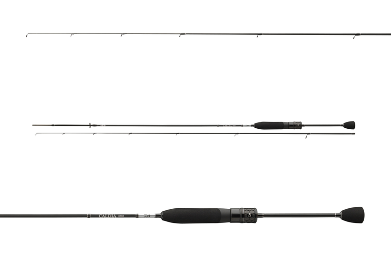 Daiwa Caldia Nanojig UL fishing rod, lightweight and durable, with a sleek design suitable for ultralight jigging techniques.