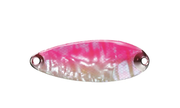 Smith PURE 3.5g NACRE fishing spoon, close-up of silver-colored metal lure with a curved shape and reflective surface.