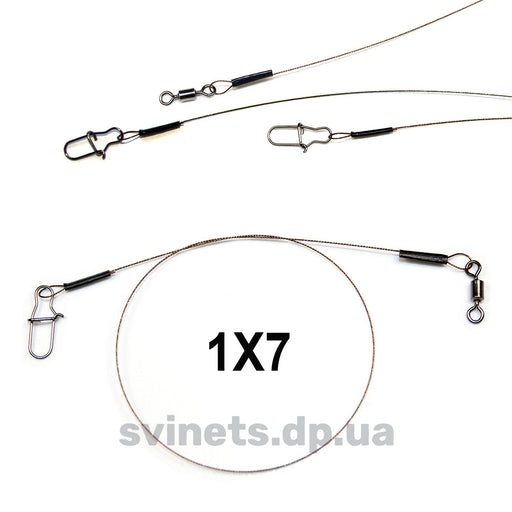 DS Leader AFW 1x7 fishing leader with 1.0mm thickness, shown in a close-up image highlighting the durable, flexible material.